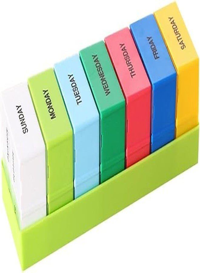 CELLEBII® 7-Day Weekly Pill Organizer (4 Times a Day) | Detachable, Moisture-Resistant AM/NOON/EVE/BED Pill Box with Tray | Portable Travel Medicine Dispenser (Multicolour) - Image 1